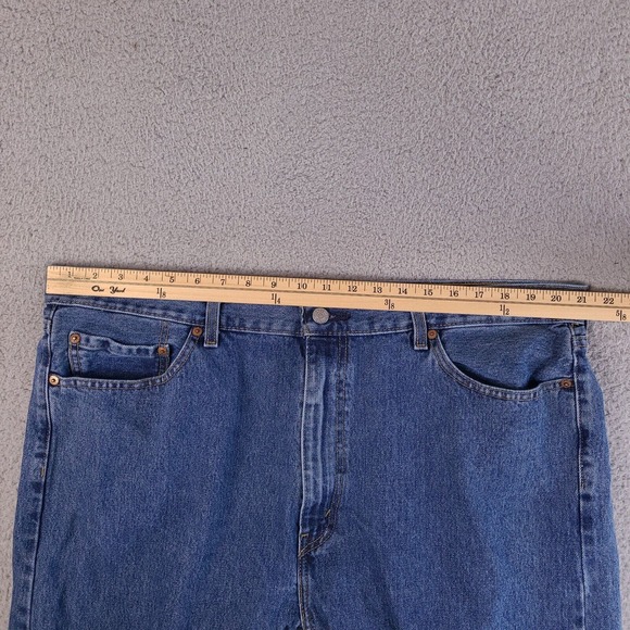 Levi's 505 Jeans Mens 42X33.5 Blue High Rise Straight Leg Denim - Picture 13 of 16